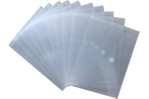 EXXO by HFP Porte-documents avec fermeture Velcro A5 transversale, lot de 10, en plastique PP, 250 x 180 mm 250 x 180 mm Transparent