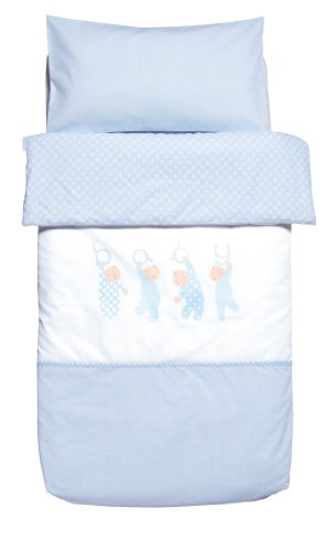 Petit Praia Duvet Cover Cot (70 x 140 cm, Baby Celeste)