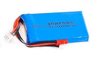 WYGUO 7.4V 2000mAh 2S Batteria di Ricambio per trasmettitore Spektrum Dx6E Dx6 Dx8