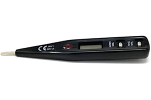 Offershop Cercafase Tester Digitale Display Lcd Luce Led Penna Portatile Misurazione Diretta Indiretta Tensione Corrente Elettrica Alternata Continua 12V 220V Voltaggio AC DC Presa Terra Cavi Tagliati