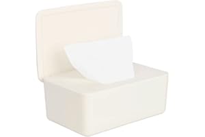 EDATOFLY Wet Wipes Dispenser Box, Baby Wipes Dispenser Toilet Wipes Dispenser Box with Lid Seal Dustproof Reusable Wipes Box for Bedroom Kitchen, Office (White)