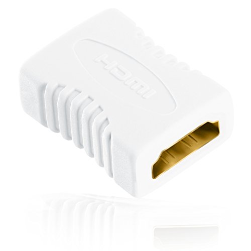 CSL – HDMI auf HDMI Kupplung HQ – Buchse auf Buchse / Adapter / Verlängerung | High Speed | vergoldete Kontakte | 1080p Full HD | weiß - 2