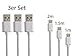 Produktbild 3er Set/ 3er Pack USB A Stecker auf Lightning Ladekabel Datenkabel 100 cm + 150 cm + 200 cm Länge, weiss, für iPhone 7, 7 Plus SE 5s 5c 6s 6 / 6 Plus, iPad Pro Air 2 und weitere