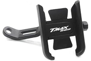 ANYWAY Porta cellulare per moto per Tmax Tech Max TMAX 560 TMAX560 Morsetto per staffa per telefono anti-vibrazione Tipo universale per specchietti per moto(Nero)