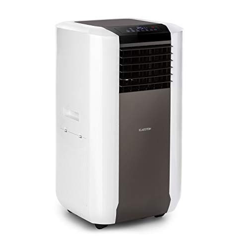 KLARSTEIN Max Breeze - Climatiseur Mobile, Puissance: 2200W, 19500 BTU/h (5,7kW), Débit d'air 661 m³/h Max, 62-65dB, Minuterie, 4 Modes, Ecran Tactile, Télécommande, Classe A, Blanc et Noir