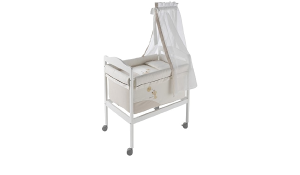 Naf Naf Mini Berceau Complet Carre Bois Textile Ciel De Lit 100 Coton Brode Puppy Amazon Fr Bebe Et Puericulture