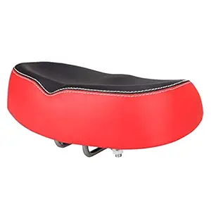 Spograde Universal PU Seat Mountain Bike Bicycle Saddle Soft Big Bum Noseless red