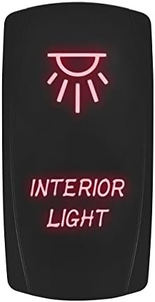 Alaman Rocker switch panel 5Pin INTERIOR LIGHT Rocker Switch 20amp/12v and 10amp/24v On/off LED Light (Red)