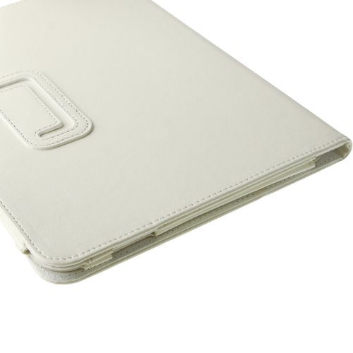 gada – Samsung Galaxy Tab 3 10.1 P5200 P5210 P5220 PREMIUM ULTRA SLIM Leder-Imitat tasche in weiß mit praktischer Standfunktion inkl. kostenloser Displayfolie und Touch Pen - 3