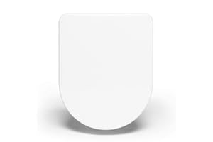 Bullseat® | Toilettendeckel D-Form mit Absenkautomatik, Antibakteriell, Quick-Release | WC Sitz abnehmbar mit Edelstahlbefestigung weiß | Toilettensitz aus Duroplast mit Softclose