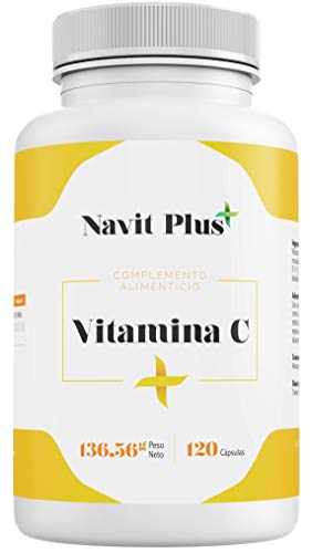 Vitamina C 1000 mg NAVIT PLUS. Integratore nº1 per contenuto di Vitamina C pura. Rinforza in modo naturale le tue difese e il tuo benessere. Somministrazione per 4 mesi. Capsule Vegetale. ISO9001.