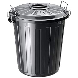 Rotho 1784608851 Poubelle Basic 25l, Plastique, Noir, 45 x 35 x 25 cm