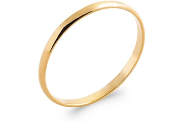 Les Plaisirs de Stella Bague Alliance Plaque Or Homme Femme - Largeur 2mm
