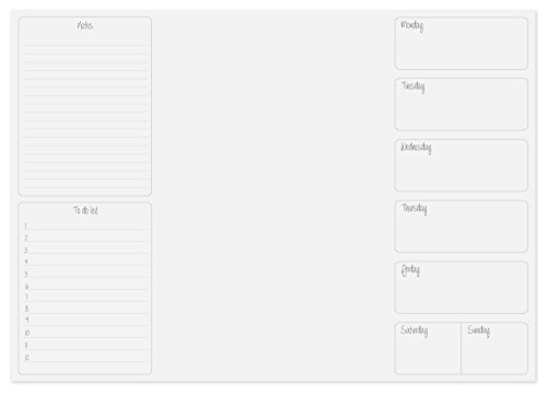Sous-main pour bureau avec jours de la semaine Format A3