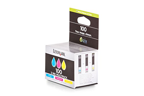 Original Tinte passend für Lexmark Prospect Pro 205 Lexmark NO 100 0014N0849E - 3x Premium Drucker-Patrone - Cyan, Magenta, Gelb - 3x200 Seiten