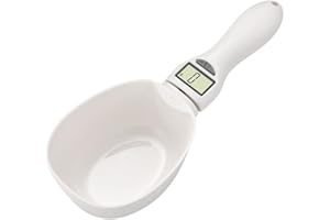 FIORKY Cyfrowa waga łyżkowa, karma dla zwierząt domowych miarka skala elektroniczna waga do pieczenia wsparcie g, mililitry, kubki, konwersja jednostek, gadżety kuchenne