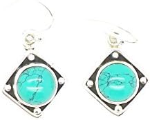 tanglz and Turquoise Clip On Earrings Solid Silver 925/1000, Stone, Stone Chakra Free Shipping with Tracking