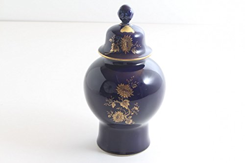 Preisvergleich Produktbild Porzellan Lindner 87 Jeannette Kobalt Handarbeit Vase Urnenvase Golddekor antik