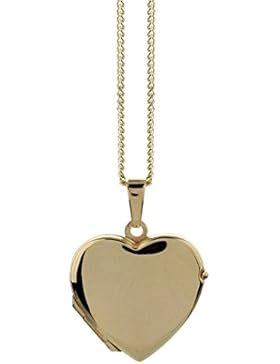 Nenalina - Damen Halskette mit Herz-Medallion-Anhänger aus 333 Gelb-Gold (8 Karat), 200kc008