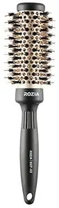 Rozia Pro Boar Bristles Round Hair Brush, Thermal Ceramic & Ionic Tech & Anti-Static, Roller Hairbrush for Blow Drying, Curling, Straightening, Add Volume & Shine (32 mm)