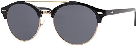 Cheapass Sunglasses Round Clubmaster Black UV-400 Designer-Glasses Festival-Accessory Women Men