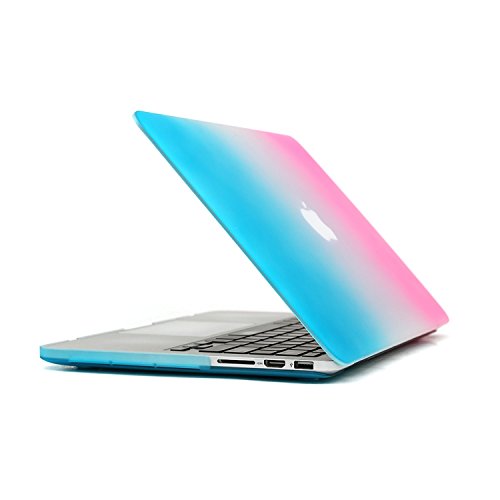 MacBook Pro 15 Retina Hülle Case,iNeseon Ultra Slim Plastik Hartschale Tasche Cover Shell, US Regenbogen und EU Transparent Tastatur Abdeckung Schutzhülle für Apple MacBook Pro 15.4 Zoll mit Retina Display Modell:A1398 (Regenbogen) - 3