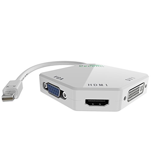 CableDeconn Multifunktions-Thunderbolt Mini Displayport DP auf HDMI VGA DVI Kabel Konverter Adapter für MacBook Pro Air - 6
