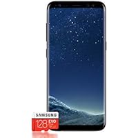 Samsung Galaxy S8 Smartphone BUNDLE (5,8 Zoll Touch-Display, 64GB interner Speicher, Android) - Midnight Black + Samsung Evo Plus 128 GB Speicherkarte [Exklusiv Bei Amazon] - Deutsche Version