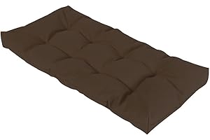 XINWANHONG Coussin de Banc Extérieur 1 2 3 ou 4 places, 8cm Coussins de Balancelle Jardin Imperméable Antidérapant Mobilier d'extérieur Coussin d'assise Rectangulaire Pour Terrasse Fenêtre,Marron,180x60cm