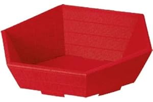 der-verpackungs-profi GmbH Präsentkorb sechseckig offene Welle 5 Stück (klein 29 x 27 x 6/10,5 cm, Rot)