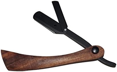 Professional Barber Straight Edge with Wooden Handle Razor Safety |100 Percent Stainless Steel - Replacement Blades Extend Life of Shaver Salon Quality Smooth Shave