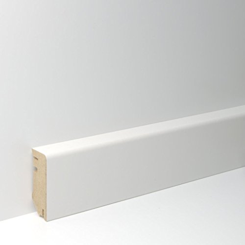 Preisvergleich Produktbild 27 Meter Sockelleisten Cube 630 MDF 16x40x2700mm weiss RAL 9010