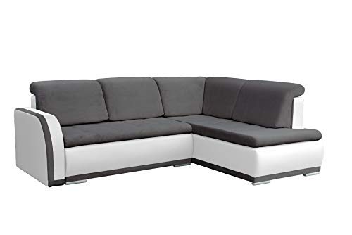 Meublo Canapé Dangle Convertibles 3 Places Tissu Simili Cuir Vero Ii Gris Foncé Blanc Canapé Dangle Droit