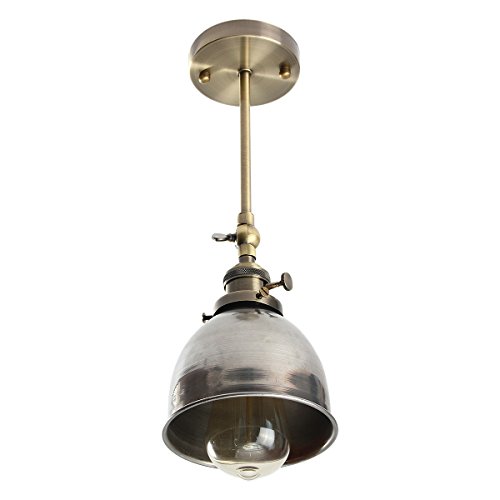 KING DO WAY Lampenschirme E27 Glühbirne Fassung Wandlampe Wandleuchte Deckenlampe Haengelampe Haengeleuchte Vintage Antik industrielle Schüssel Wandleuchter Loft Wand Lichtwand Lampe Silber - 4