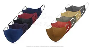 PRAMUKH FASHION Pure Cotton Formal Collection Mask for Men/Women (Pack of 10) 3 Layers Skin Friendly Washable Fabric, Light Weight & Comfortable(046-07)