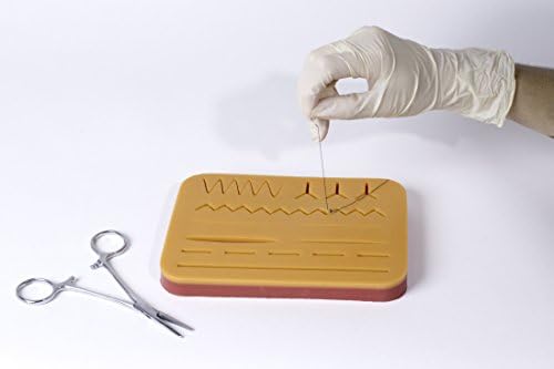 Large Suture Pad by Nurses World - Complete Suture Kit that Includes a Large 7x5,1 Inches Suture Pad, Surgical Scissors and 2 Needles 3/0 - All You Need to Practice and Improve Your Surgical Sutures!
