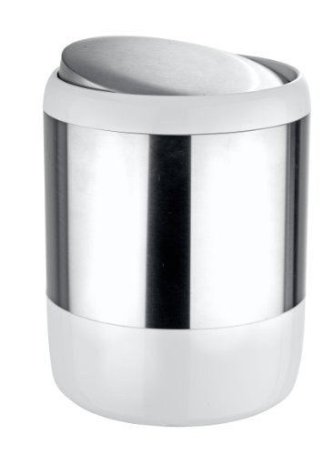 WENKO 21279100 Kosmetikeimer Loft – mit Schwingdeckel, Fassungsvermögen 6 L, Edelstahl rostfrei, 19.5 x 25.5 x 19.5 cm, Satiniert - 2