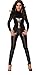 Produktbild Sexy Offener Rücken Onesies Leder Lange Ärmel Beschwerde Unterwäsche DS Bühnentechnik Catsuit
