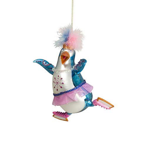 Preisvergleich Produktbild Mea Living Crazy Weihnachtskugel Pinguin mit Schlittschuhen