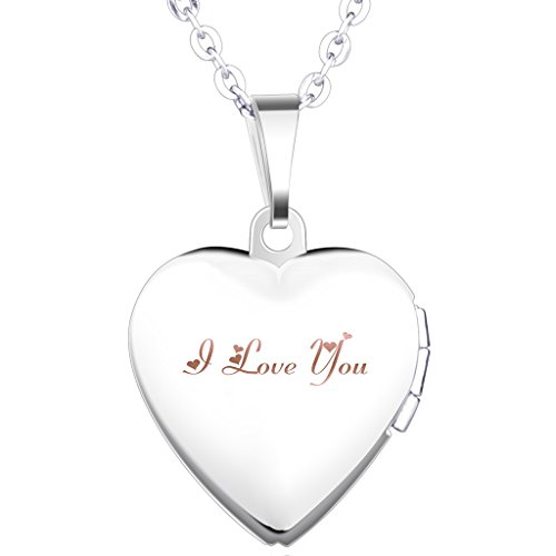 Unendlich U Donna Collana con pendente a forma di cuore in acciaio inossidabile con incisione laser 