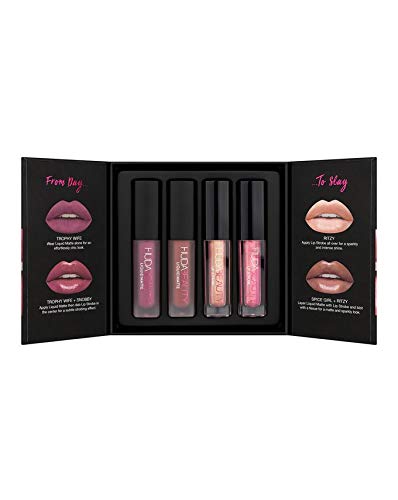 HUDA BEAUTY Matte & Strobe Lip Set COLOR: Medusa/Flirt/Snobby/Enchanting