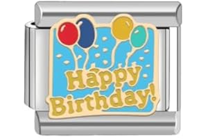 Italian Charms Happy Birthday Charm Links fits all 9mm Bracelet- UK stock