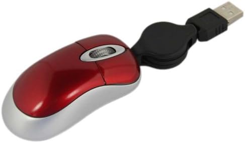 2 Button Mini Retractable USB Optical Scroll Wheel Mouse For Laptop / Netbook / Desktop Computers Red