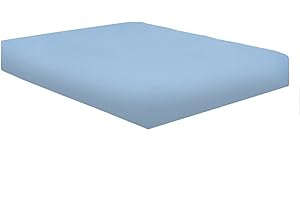 NIYS Luxury Bedding 100% Egyptian Cotton 40CM/16 Extra Deep Fitted Sheets (Sky Blue, Double)