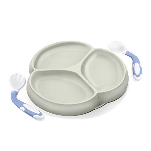 Silikon Rutschfest Teller Und Biegsame Baby Loffel Gabel Fur Kleinkind Und Kinder Baby Teller Mit Saugnapf Passend Fur Die Meisten Hochstuhl Tabletts Silikon Kinderteller Und Baby Besteck Teller Schalen Ernahrung Stillen