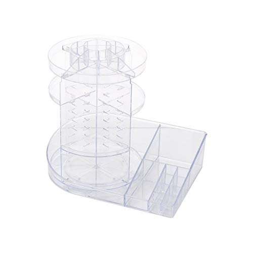 Preisvergleich Produktbild Lippenstift Aufbewahrungsbox 360 Grad Rotierenden Gürtel Unten Mit Schublade Kosmetische Lagerregal Große Kapazität Kosmetische Finishing Box 2 In 1 (Color : Clear, Size : 35.5 * 32cm)