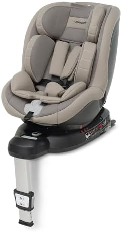 Foppapedretti Seggiolino Auto Logik I-Size, Seduta Girevole a 360°, per bambini da 40 a 105 cm di altezza, conforme ECE R129, Fissaggio Isofix, Poggiatesta a 13 altezze, Desert
