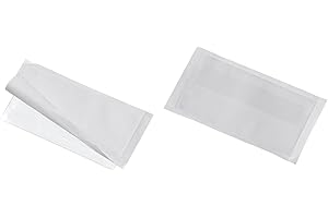 Durable 809219 Pocketfix Plus, Fundas autoadhesivas con tapa de sellado para tarjetas de visita, 10 piezas, 106 x 65 mm, transparente