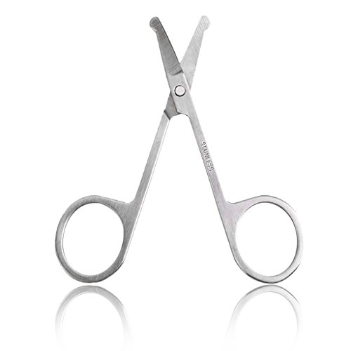 MagiDeal Stainless Steel Round Tip Cosmetic Eyelash Eyebrow Scissors