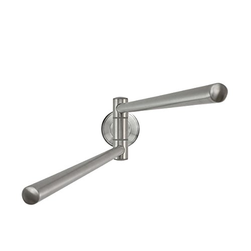 Badserie Ambiente – Handtuchstange, Handtuchhalter mit 2 beweglichen Armen aus robustem Edelstahl matt – zur Wandmontage - 2